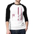 Yorkie Dog Vintage US American Flag Yorkie Dad Fathers Day Men Baseball Raglan Shirt