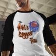 44 Biggest Fan Of Basketball Player Number 44 Dad Mom Men Baseball Raglan Shirt