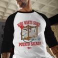American Dad Who Wants Some Potato Salad Roger Cartoon Men Baseball Raglan Shirt