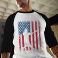 American Flag Vintage Baseball Flag Dad Mom Tee T-Shirt Men Baseball Raglan Shirt