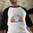 Axolotl Kids Teens Retro Sunset I Love My Daddy Men Baseball Raglan Shirt