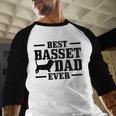 Basset Dad Dog Papa Basset Hound Men Men Baseball Raglan Shirt