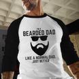 Bearded Dad Beard Humor Superhero Men Baseball Raglan Shirt