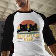 Best Cat Dad Ever Retro Style Cats Lover Men Baseball Raglan Shirt