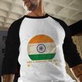 Best Indian Dad Ever Father's Day India Flag Pride Men Baseball Raglan Shirt