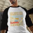 Best Siamese Cat Dad Ever Retro Vintage Sunset Men Baseball Raglan Shirt