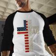 Blessed Dad Christian From Daughter Son Jesus Patriotic Men Baseball Raglan Shirt