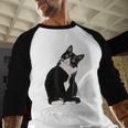 Boss Tuxedo Cat Lovers Tee Shirt For Mom Dad Men Baseball Raglan Shirt