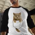 British Shorthair Cat Pocket Cat Mom Cat Dad Cat Lover Men Baseball Raglan Shirt