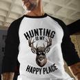 Camo Deer Hunting Is My Happy Place Dad Hunter Men Baseball Raglan Shirt
