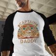 Captain Daddy Pirate Jolly Roger Flag Dad Halloween Men Baseball Raglan Shirt