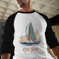 Cat Dad Vintage Catamaran Sailing Men Baseball Raglan Shirt