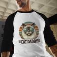 Cat Daddy Cool Ragdoll Cat Father's Day Retro Cat Dad Men Baseball Raglan Shirt