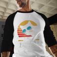 Cat Daddy Vintage 80s Style Cat Retro Sunglasses Distressed Men Baseball Raglan Shirt