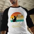 Cat Daddy Vintage Cat Lover Cat Dad Fathers Day Men Baseball Raglan Shirt