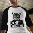 The Cat Father Cool Cat Dad Cat Lovers Men Baseball Raglan Shirt