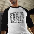 Checkered Racing Birthday Party Matching Family Race Car Dad Men Baseball Raglan Shirt