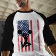Cheer Dad American Flag Cheerleader Support Men Baseball Raglan Shirt