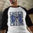 Cheer Dad Daddy Bow Sport Cheerleader Cheerleading Blue Men Baseball Raglan Shirt