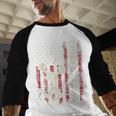 Cheer Grandpa US Flag Dad Patriotic Cheerleader Fathers Day Men Baseball Raglan Shirt