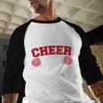 Cheer Stepdad Bonus Cheer Dad Red Men Baseball Raglan Shirt