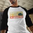 Cool Garbage Man Art For Men Dad Father Garbage Dump Truck Men Baseball Raglan Shirt