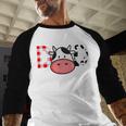 Cow Mom Or Dad Birthday Farm Birthday Party Men Baseball Raglan Shirt