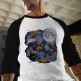 Crested Gecko Moon Retro Reptile Mom Dad Breeder Lover Men Baseball Raglan Shirt