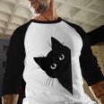 Curious Cat Peeking Sneaky Cat Cat Mom Cat Dad Men Baseball Raglan Shirt Curious Cat Peeking Sneaky Cat Cat Mom Cat Dad Men Baseball Raglan Shirt