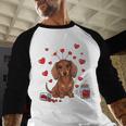 Cute Dachshund Valentine's Day Heart Love Dog Mom Dog Dad Men Baseball Raglan Shirt
