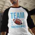 Cute Team Touchdowns Gender Reveal For Mom And Dad Men Baseball Raglan Shirt
