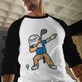 Dabbing Golfer Golfing Golfer Dad Men Boys Kids Youth Men Baseball Raglan Shirt