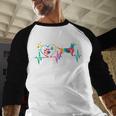 Dachshund Doxie Weenie Mom Dad Heartbeat Tie Dye Dog Men Baseball Raglan Shirt
