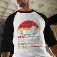 Dachshund Long Haired Best Dad Ever Dog Vintage Retro Men Baseball Raglan Shirt
