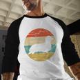 Dachshund Long Haired Dog Vintage Mom Dad Retro Men Baseball Raglan Shirt