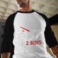 Dad Of 2 Boys Fuel Gas Gauge Father Of Two Sons Men Men Baseball Raglan Shirt
