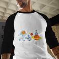 Dad Of The Astronaut Space Astronaut Birthday Family Men Baseball Raglan Shirt