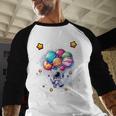 Dad Of The Astronaut Space Theme First Birthday Party Men Baseball Raglan Shirt