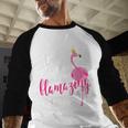 Dad Of B-Day Girl Flamazing Pink Flamingo Birthday Party Men Baseball Raglan Shirt Dad Of B-Day Girl Flamazing Pink Flamingo Birthday Party Men Baseball Raglan Shirt