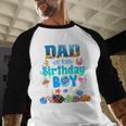 Dad Of The Birthday Boy Aquarium Sea Animals Matching Men Baseball Raglan Shirt