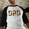 Dad Of The Birthday Boy Building Blocks Bricks Builder Men Baseball Raglan Shirt