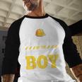 Dad Of The Birthday Boy Construction Birthday Party Hat Men Men Baseball Raglan Shirt