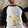 Dad Of The Birthday Boy Construction Worker Bday Men Baseball Raglan Shirt