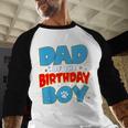Dad Of The Birthday Boy Dog Lover Birthday Family Men Baseball Raglan Shirt