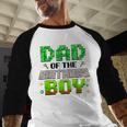 Dad Of The Birthday Boy Family Gaming Pixel Birthday Party Men Baseball Raglan Shirt