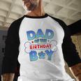 Dad Of The Birthday Boy Matching Dog Family Birthday Party Men Baseball Raglan Shirt