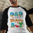 Dad Of The Birthday Boy Ofishally One Family Matching Party Men Baseball Raglan Shirt