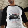 Dad Of The Birthday Boy Policeman Officer Party Men Baseball Raglan Shirt