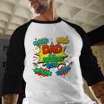 Dad Of The Birthday Boy Shirt Father Superhero Comic Party Men Baseball Raglan Shirt