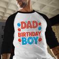 Dad Of The Birthday Boy Spider Web Party Men Baseball Raglan Shirt